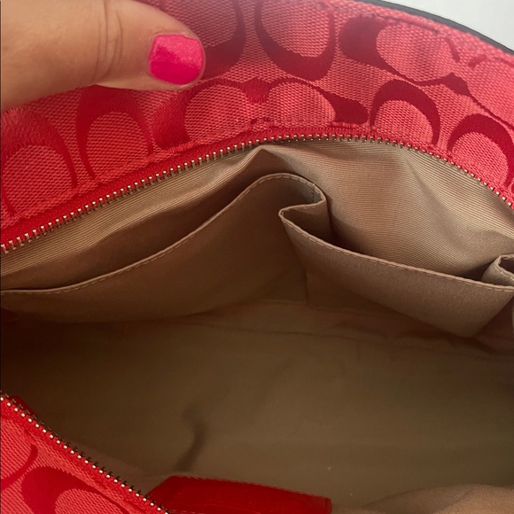 Coach Red Signature Shoulder Bag - Picture 9 of 11